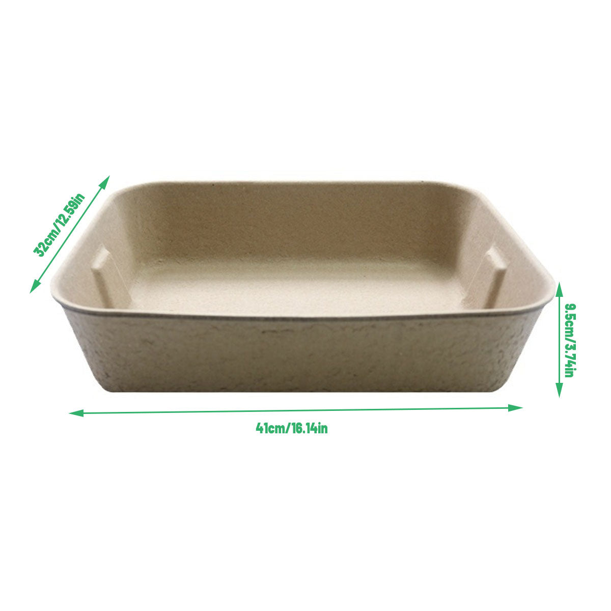 Premium Disposable Biodegradable Pulp Cat Litter Boxes - 10 Pack