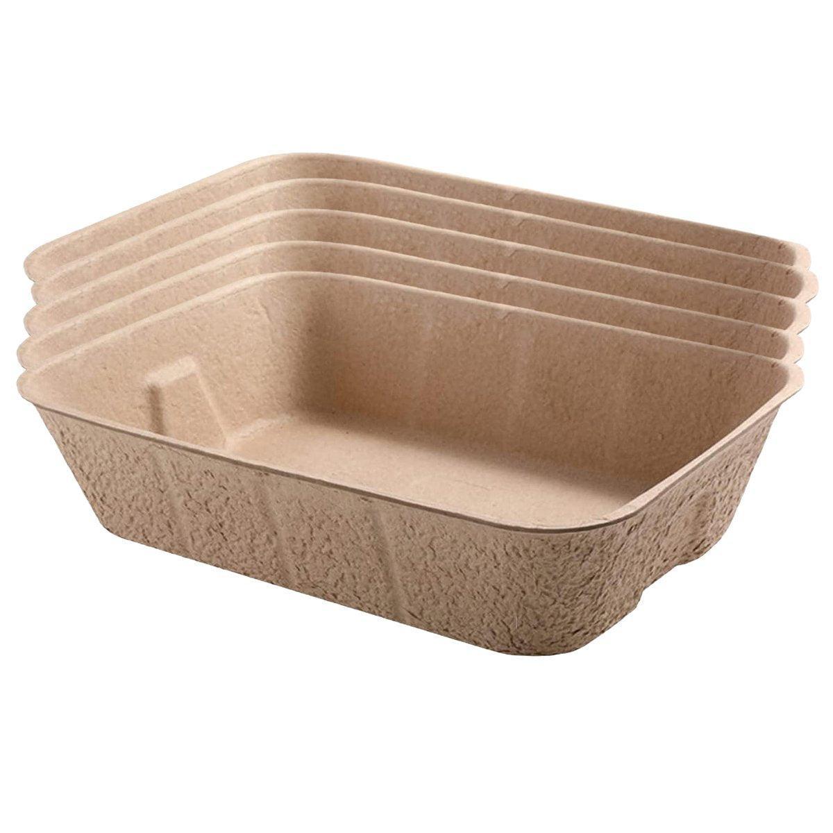 Eco-Friendly Disposable Cat Litter Pans, 16.14x12.20x3.74 inches, 5 Pack
