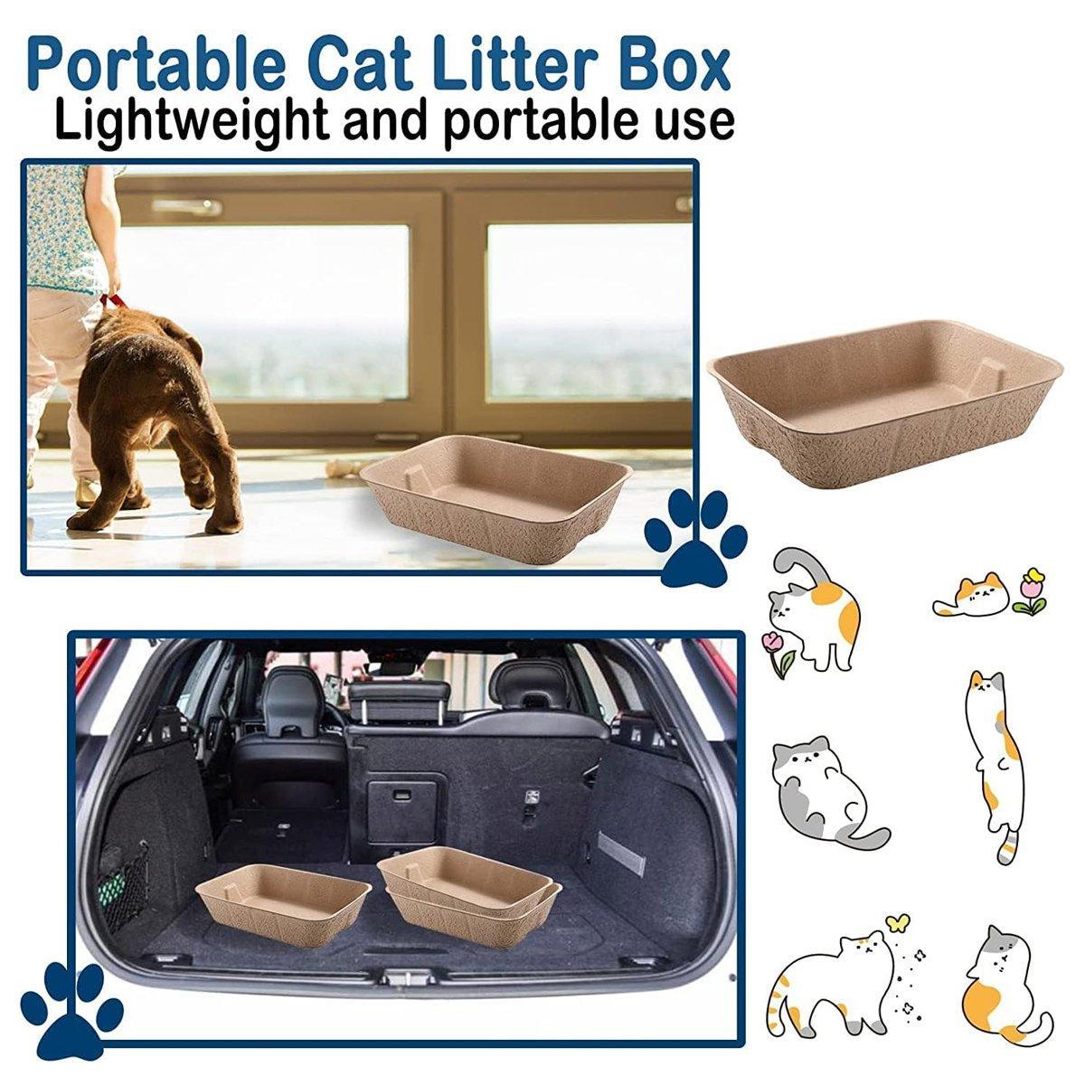 Eco-Friendly Disposable Cat Litter Pans, 16.14x12.20x3.74 inches, 5 Pack