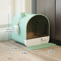Fully Enclosed Cat Litter Pan 43cm with Drawer & Odour Control - Green - SuperSaverAU - view 3