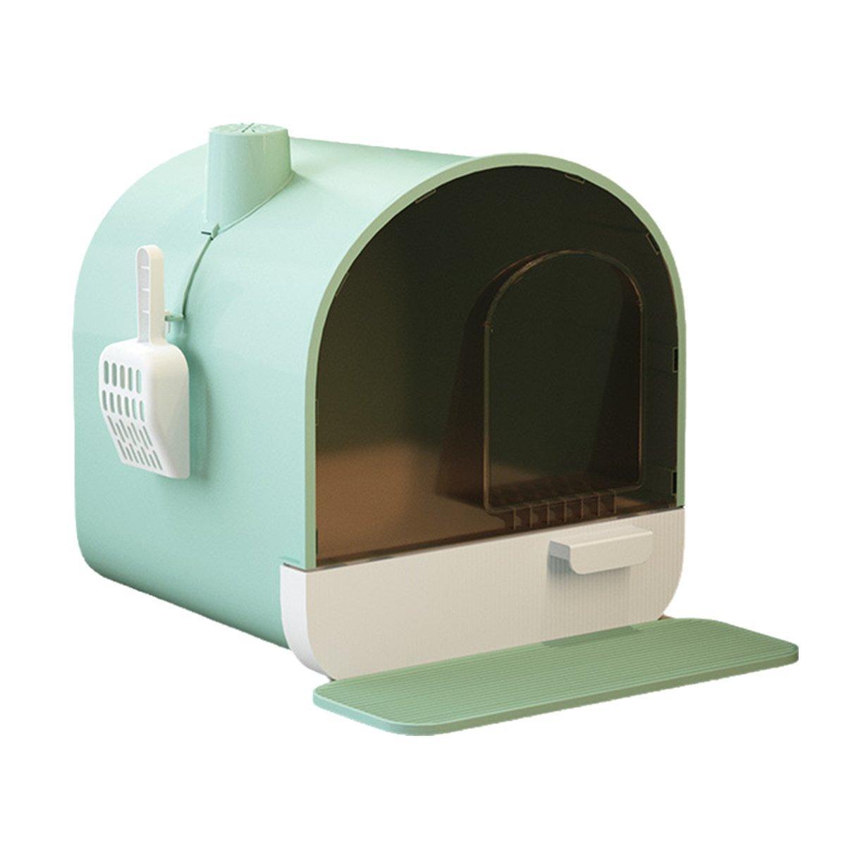 Fully Enclosed Cat Litter Pan 43cm with Drawer & Odour Control - Green - SuperSaverAU - view 7