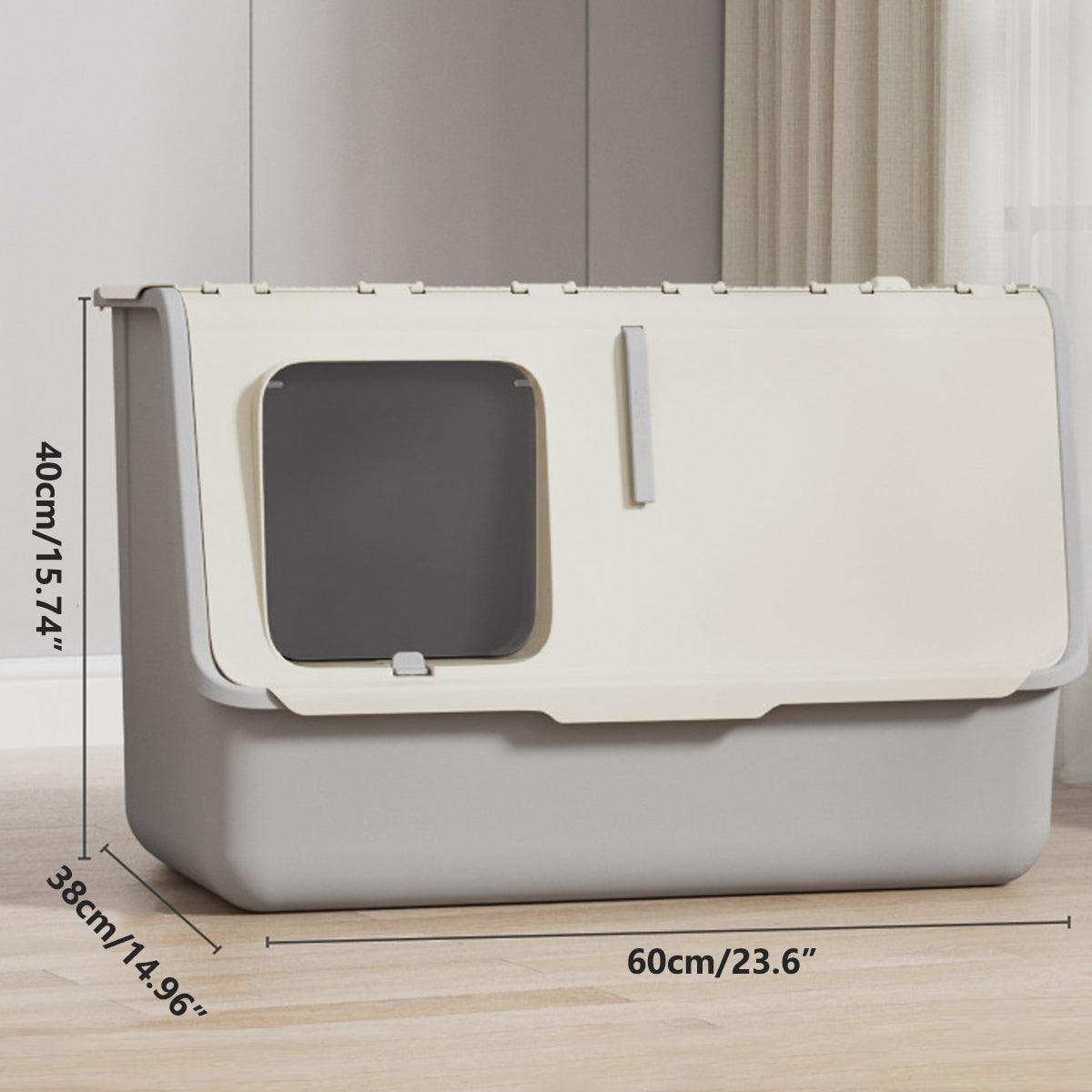 Large Fully Enclosed Cat Litter Box 23.6x14.96x15.74 inches with Odor Control - Green - SuperSaverAU - view 3