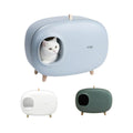 Semi-Enclosed Cat Litter Box - Drawer Style, Spacious, Green, 60cm x 45cm x 38cm - SuperSaverAU - view 2