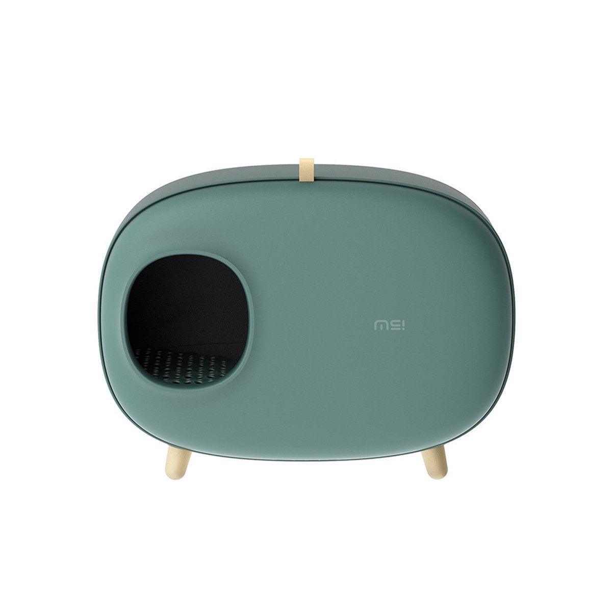 Semi-Enclosed Cat Litter Box - Drawer Style, Spacious, Green, 60cm x 45cm x 38cm - SuperSaverAU - view 6