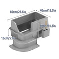 Premium Semi Enclosed Stainless Steel Cat Litter Box with Step - 60cm