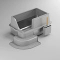 Premium Semi Enclosed Stainless Steel Cat Litter Box with Step - 60cm