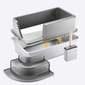 Premium Semi Enclosed Stainless Steel Cat Litter Box with Step - 60cm