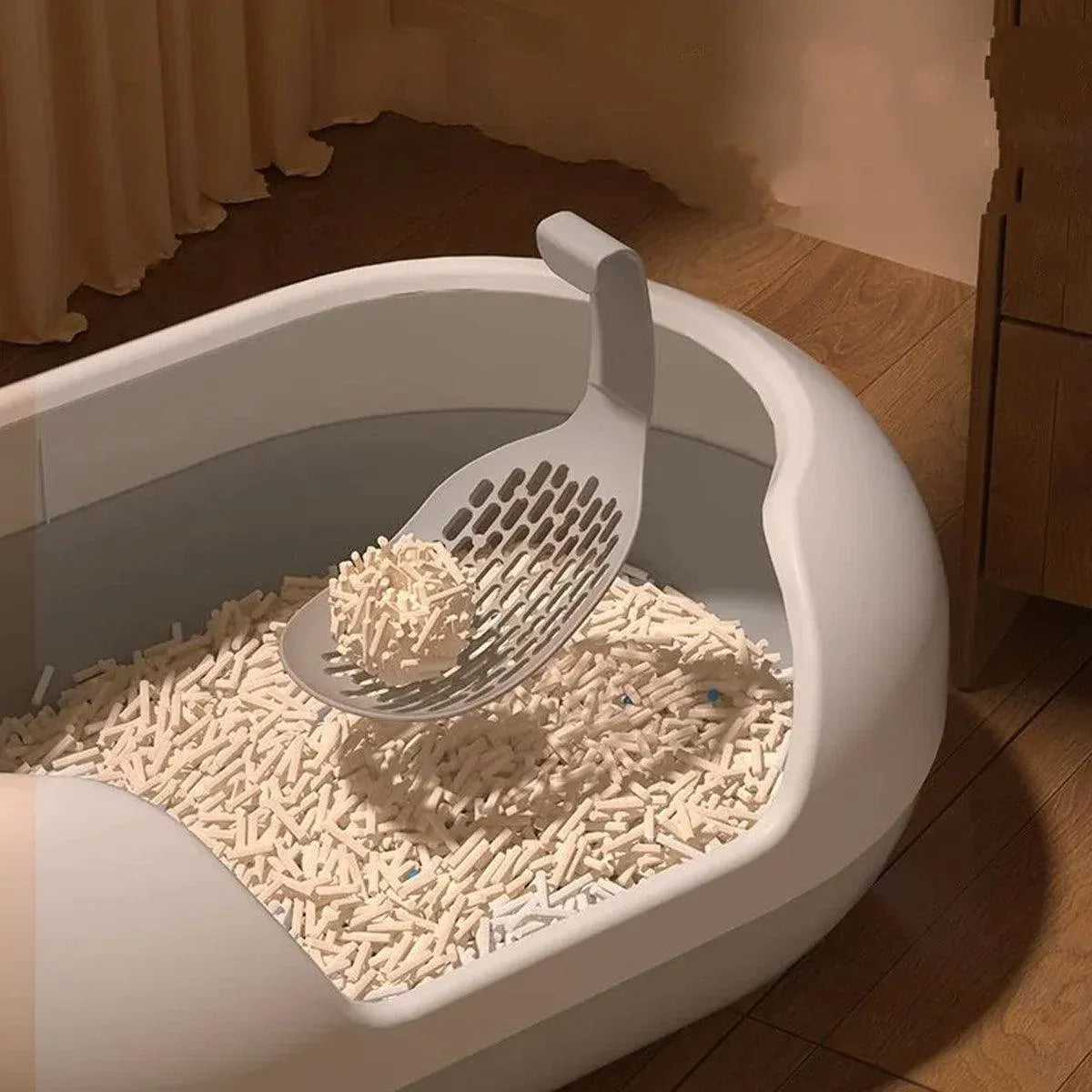 Large Semi Closed Cat Litter Box 60x41x23 cm - Easy Clean, Durable Design, Orange
