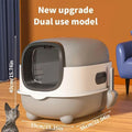 Large Fully Enclosed Cat Litter Box with Flip Lid, Odour Control, Purple - SuperSaverAU - view 3