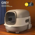 Large Fully Enclosed Cat Litter Box with Flip Lid, Odour Control, Purple - SuperSaverAU - view 4