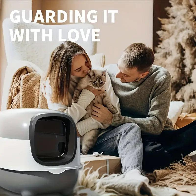 Large Fully Enclosed Cat Litter Box with Flip Lid, Odour Control, Purple - SuperSaverAU - view 5