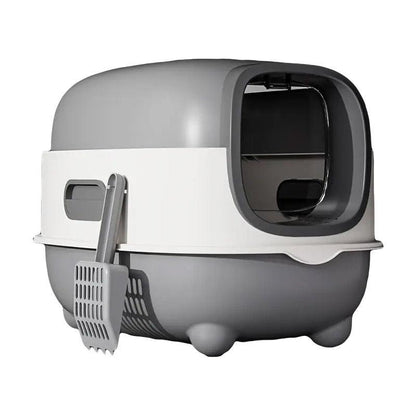 Large Fully Enclosed Cat Litter Box with Flip Lid, Odour Control, Purple