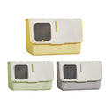 Large Fully Enclosed Cat Litter Box with Lid, 23.6x14.96x15.74 inches, Odour Control, Yellow - SuperSaverAU - view 2