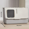 Large Fully Enclosed Cat Litter Box with Lid, 23.6x14.96x15.74 inches, Odour Control, Yellow - SuperSaverAU - view 3