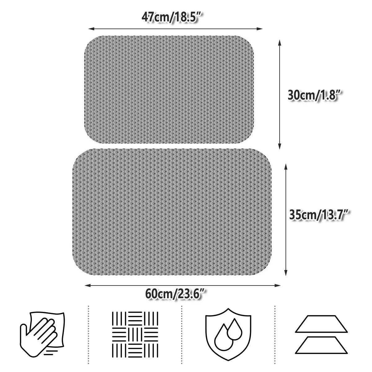 Premium Washable Cat Litter Mat Waterproof Honeycomb Pad - 35 x 60cm