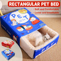 Rectangular Cookie Box Pet Bed for Cats Dogs - Blue M, Enclosed Warm Design - SuperSaverAU - view 1