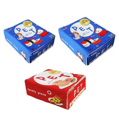 Rectangular Cookie Box Pet Bed for Cats Dogs - Blue M, Enclosed Warm Design