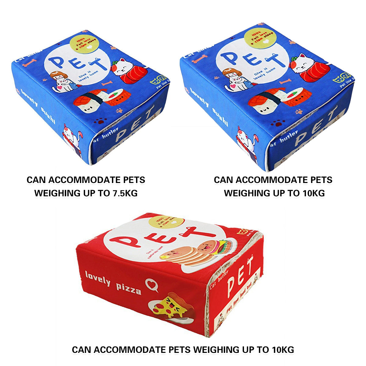 Rectangular Cookie Box Pet Bed for Cats Dogs - Blue M, Enclosed Warm Design - SuperSaverAU - view 5