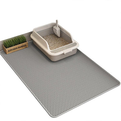 Double Layer Cat Litter Mat Waterproof Non-Slip Easy to Clean - 75x55cm