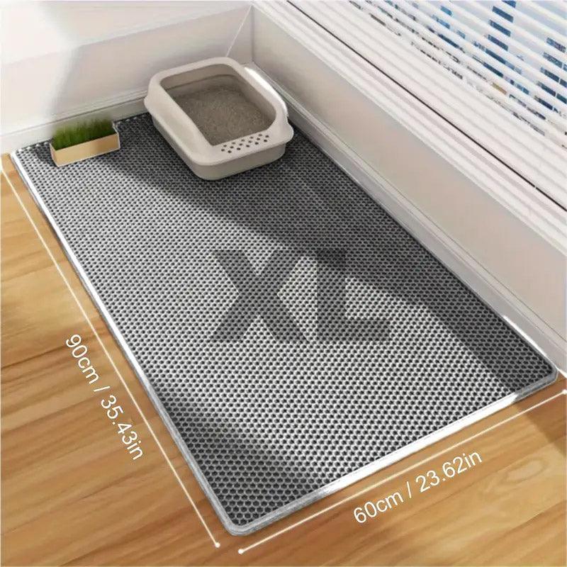 Double Layer Cat Litter Mat Waterproof Non-Slip Easy to Clean - 75x55cm