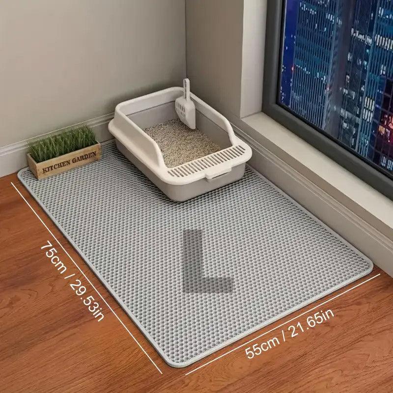 Double Layer Cat Litter Mat Waterproof Non-Slip Easy to Clean - 75x55cm
