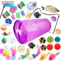 33PCS Cat Toy Set with Tunnel, Balls, Mice, and Interactive Teaser Wands - SuperSaverAU - view 1