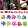 100PCS Anti Scratch Cat Nail Caps - Soft Rubber, Vibrant Colours, XS-L - SuperSaverAU - view 1