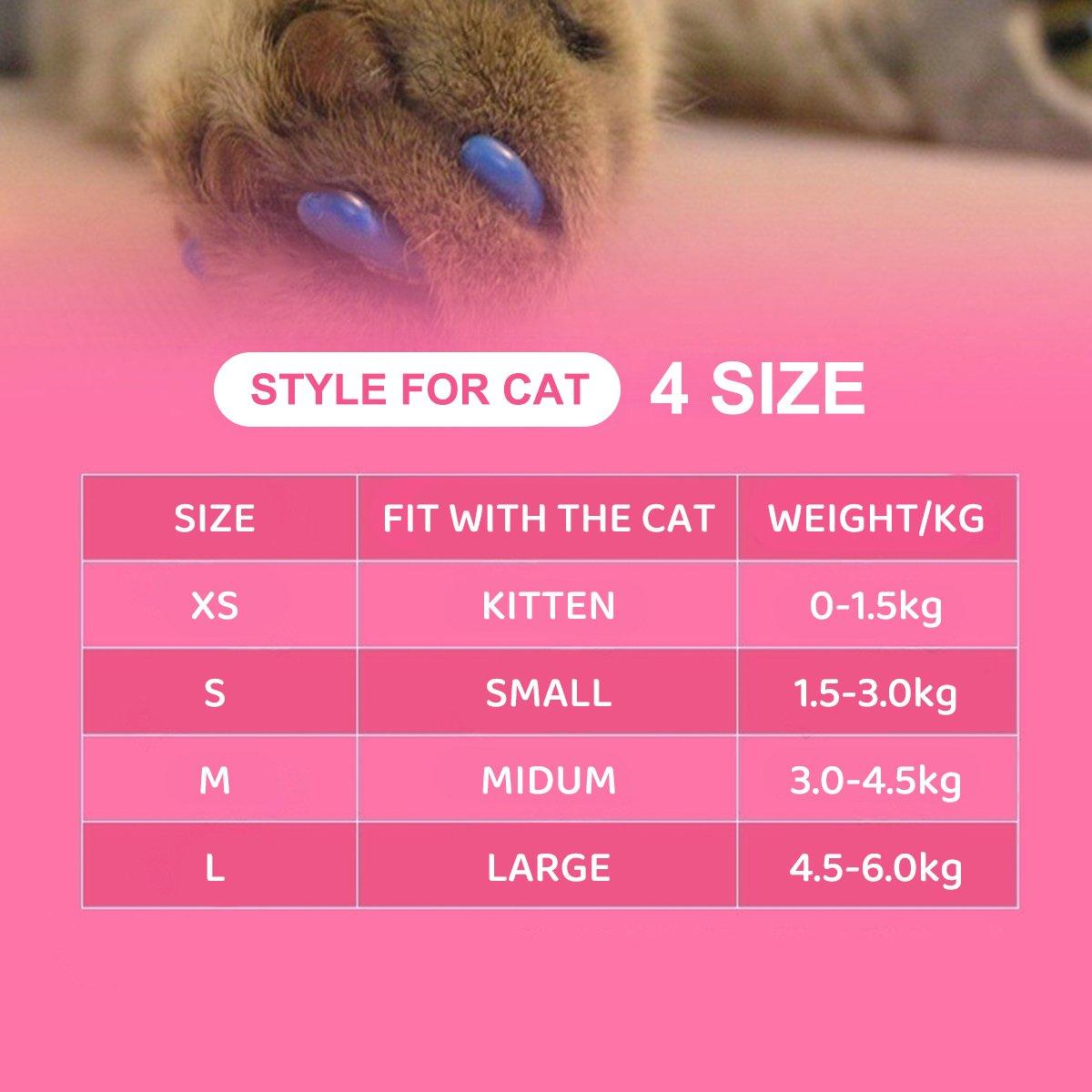 100PCS Anti Scratch Cat Nail Caps - Soft Rubber, Vibrant Colours, XS-L - SuperSaverAU - view 3