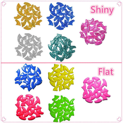 100PCS Anti Scratch Paw Covers for Cats and Kittens Nail Protector Soft Paw - Shiny-L
