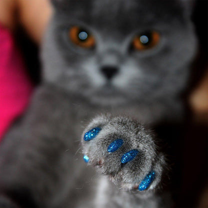 100PCS Anti Scratch Paw Covers for Cats and Kittens Nail Protector Soft Paw - Shiny-L