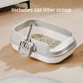 Semi-Enclosed Large Cat Litter Box 20.3in x 14.2in x 6.3in - Purple-Pink with Scoop - SuperSaverAU - view 4