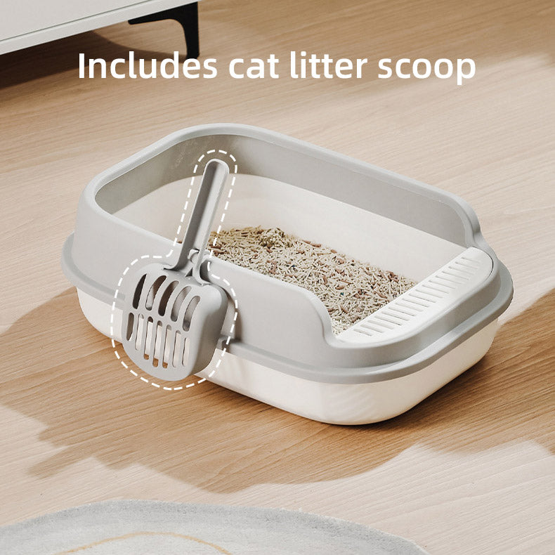 Semi-Enclosed Large Cat Litter Box 20.3in x 14.2in x 6.3in - Purple-Pink with Scoop