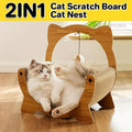Wooden Cat Cradle & Scratching Board 15.7"x10"x15.7" with Hanging Toy - SuperSaverAU - view 1