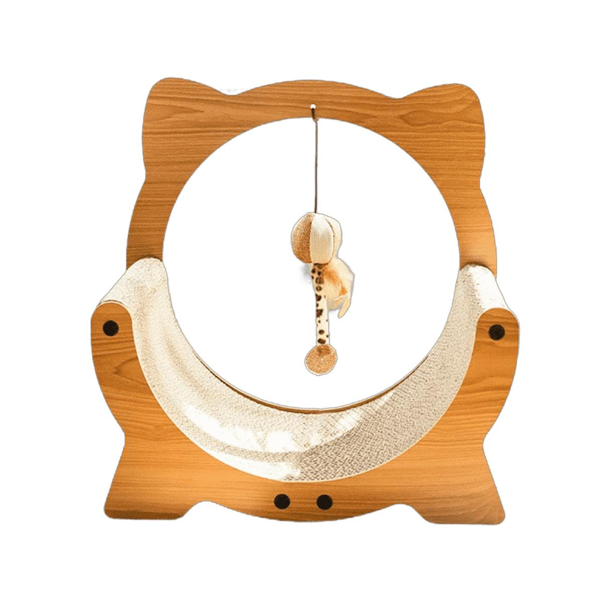 Wooden Cat Cradle & Scratching Board 15.7"x10"x15.7" with Hanging Toy - SuperSaverAU - view 2