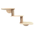 Premium Solid Wood Wall Mounted Cat Climbing Tree with Sisal Scratcher