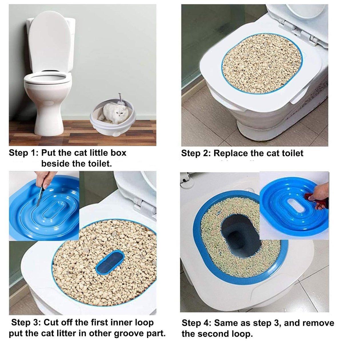Premium Cat Toilet Seat Trainer Kit for Kittens & Cats
