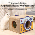 Cat Scratcher Bed Retro Camera Design 60cm x 33cm x 45cm Corrugated Cardboard Nest - SuperSaverAU - view 5