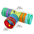 Premium Foldable Rainbow Cat Tunnel with Hanging Ball Toy