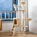 Cat Tree Scratching Post Gym House Condo Scratcher Tower - 49cm x 35cm x 135cm - Brown - SuperSaverAU - view 4
