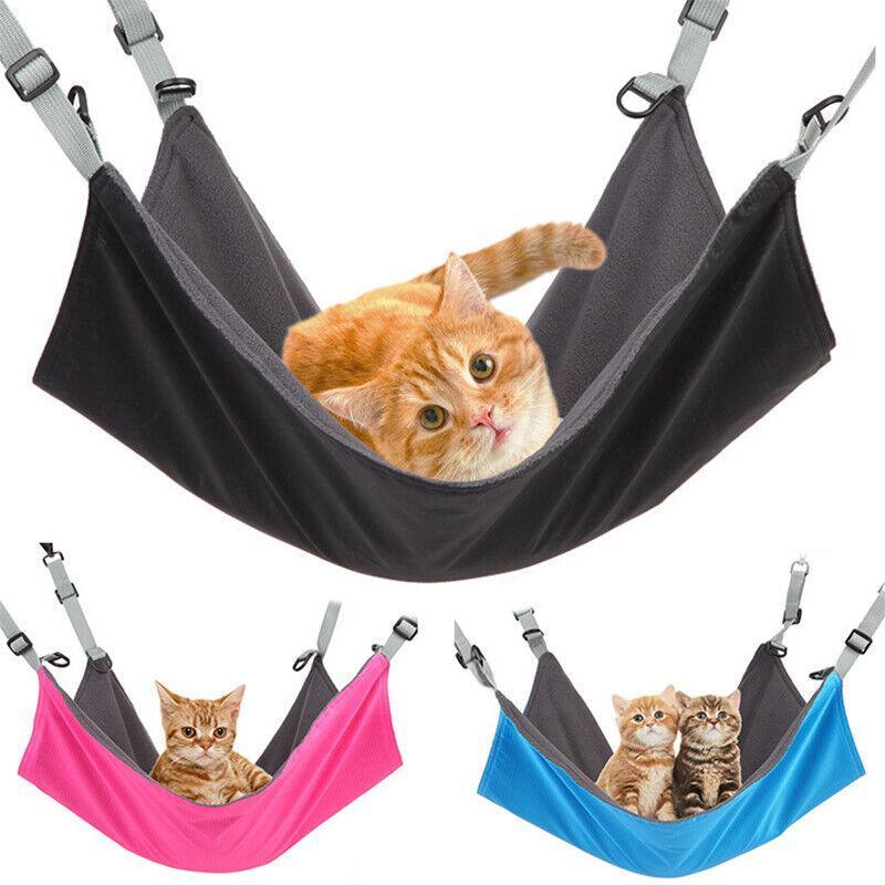 Premium Waterproof Cat Hammock Hanging Bed with Hooks - Pink