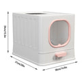 Pink Fully Enclosed Cat Litter Box 38x51x39 cm with Pull-Out Tray - SuperSaverAU - view 3