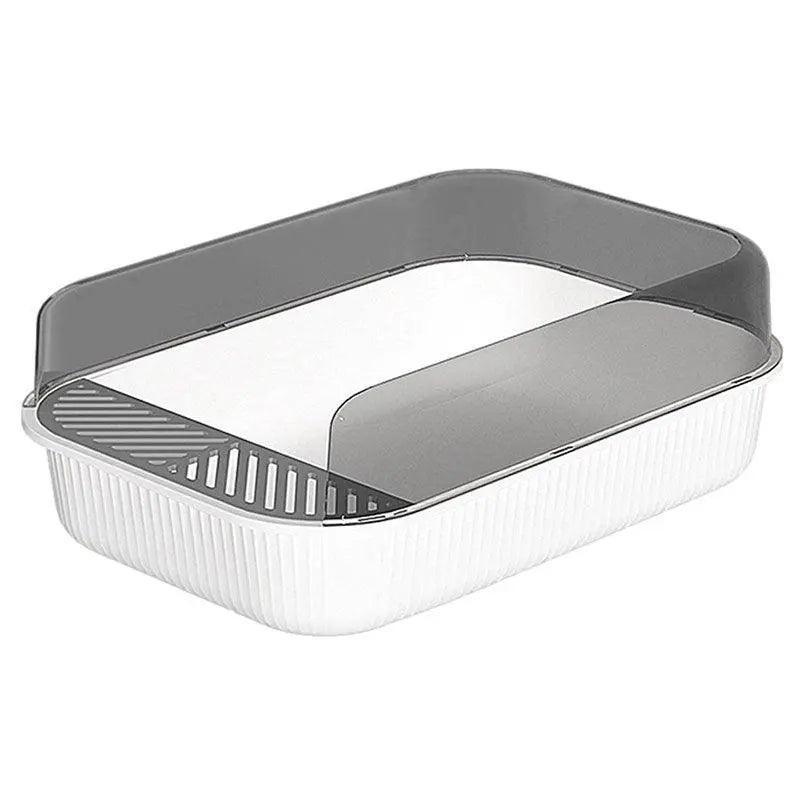 Cat Litter Box with Splash Guard and Wide Opening for Cats - Grey - SuperSaverAU - view 6
