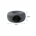 Felt Cat Tunnel Bed Donut Cave Nest for Kittens & Small Pets - S 50x30cm - Light Grey - SuperSaverAU - view 3