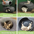 Felt Cat Tunnel Bed Donut Cave Nest for Kittens & Small Pets - S 50x30cm - Light Grey - SuperSaverAU - view 4
