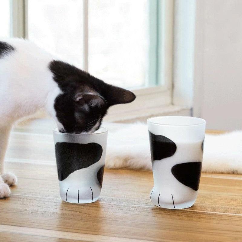 Cat Paw Frosted Calico Cups Glass - 300ml, 11cm x 7.5cm, Cute Gift Tumbler - SuperSaverAU - view 3