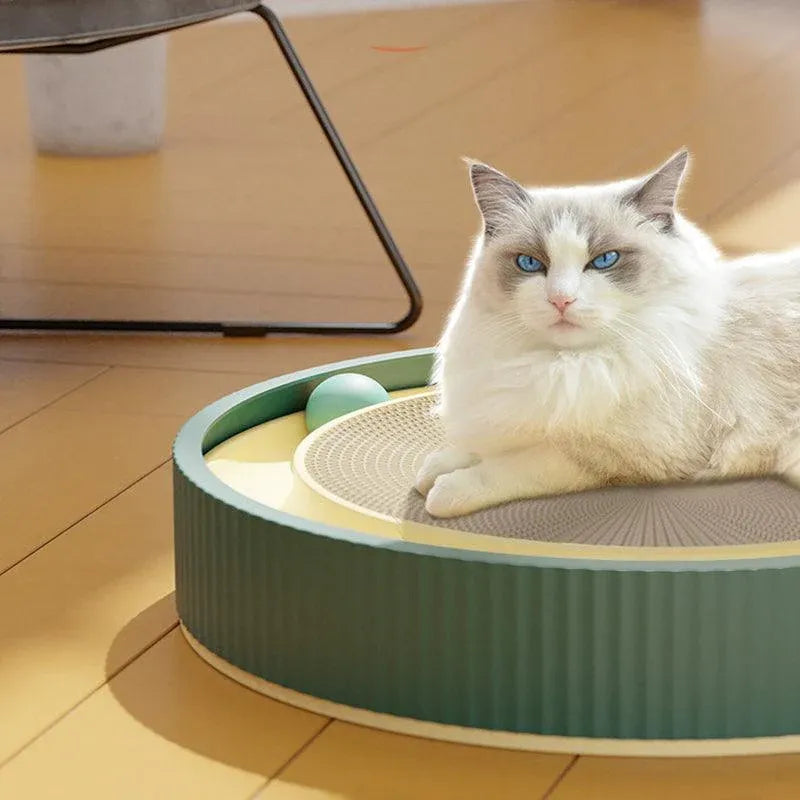 Premium Round Cat Scratcher Lounge Bed with Ball Track - Replacement Pad