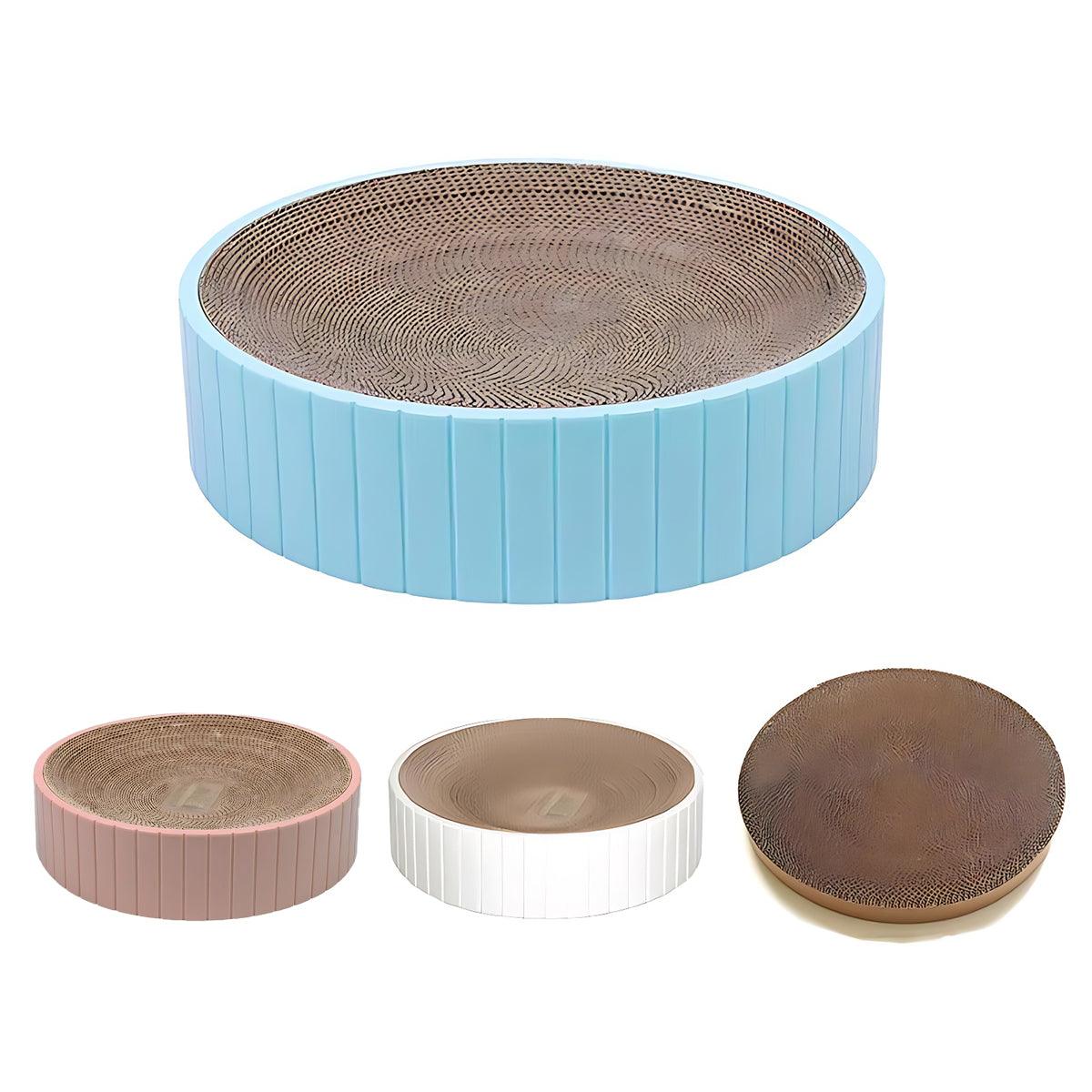 Blue 2in1 Cat Scratching Board Lounge Bed Bowl - Multifunctional Cat Sofa - SuperSaverAU - view 2