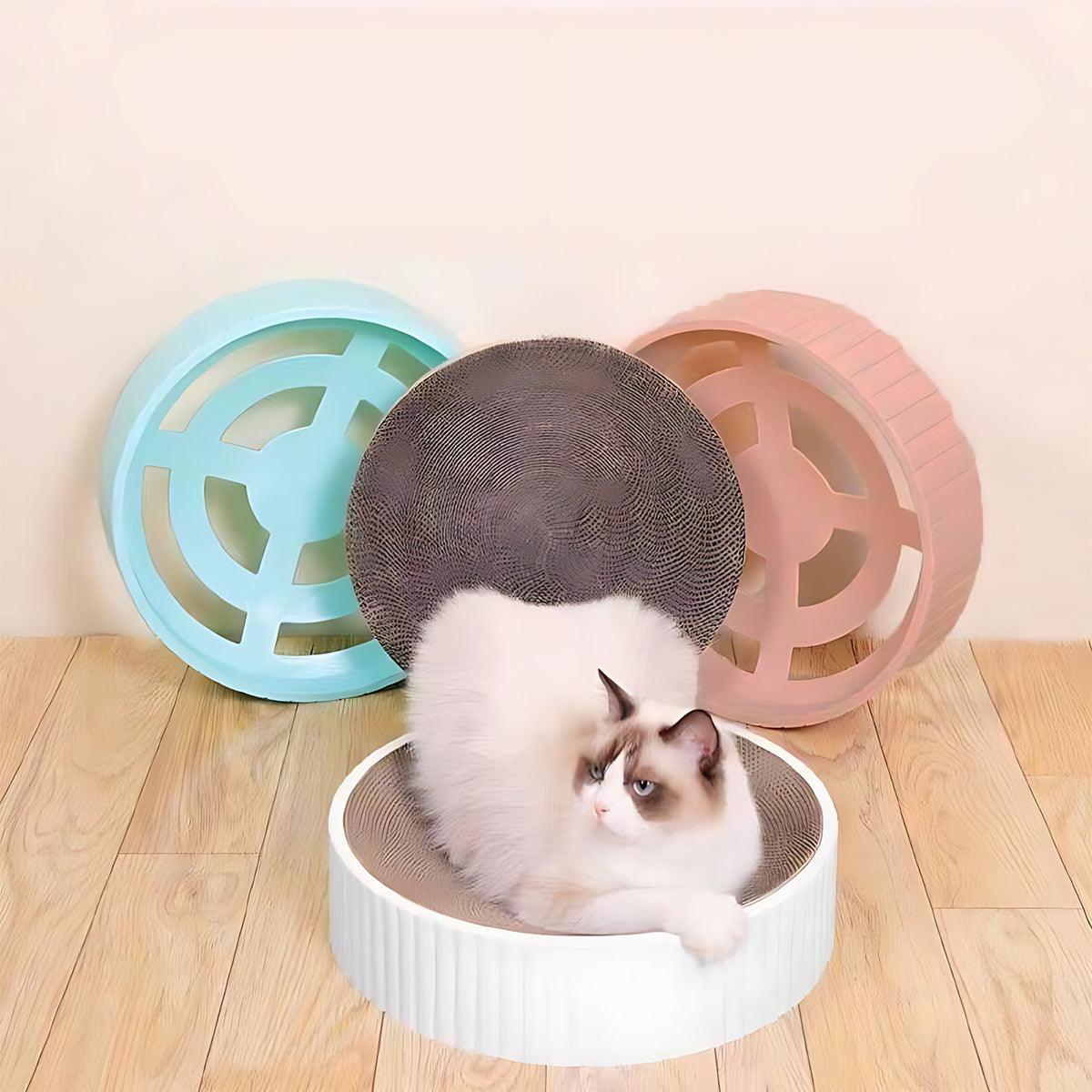 Blue 2in1 Cat Scratching Board Lounge Bed Bowl - Multifunctional Cat Sofa