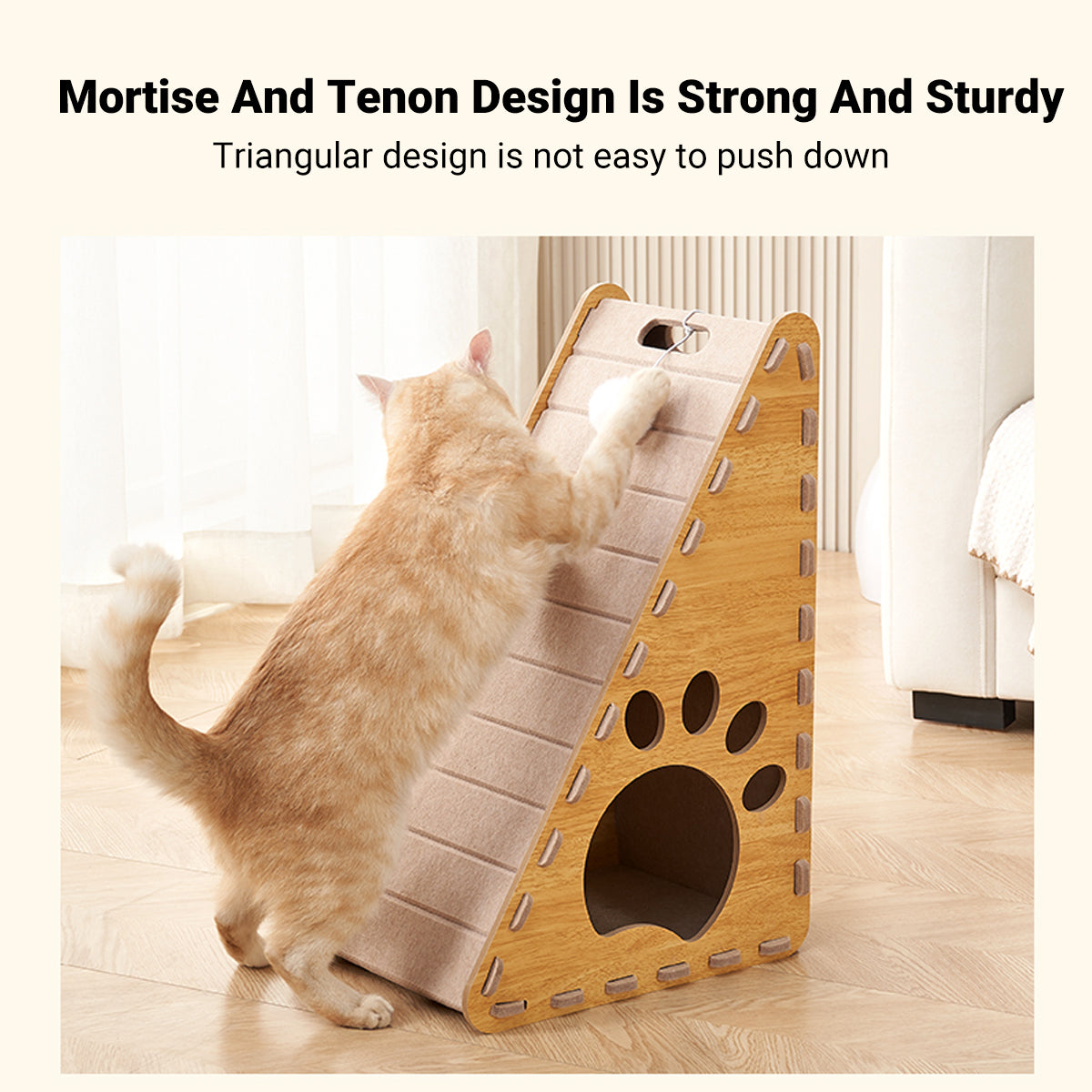 Triangle Cat Scratch Board - Felt Claw Pad, 40 × 60 × 30 cm, Durable, All-Season Use - SuperSaverAU - view 4