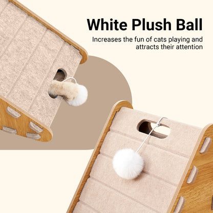 Triangle Cat Scratch Board - Felt Claw Pad, 40 × 60 × 30 cm, Durable, All-Season Use